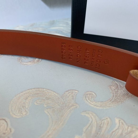 A Double G buckle belt made in our unfinished fade